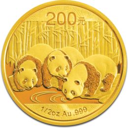 [10621] China Panda 1/2oz Gold Coin 2013