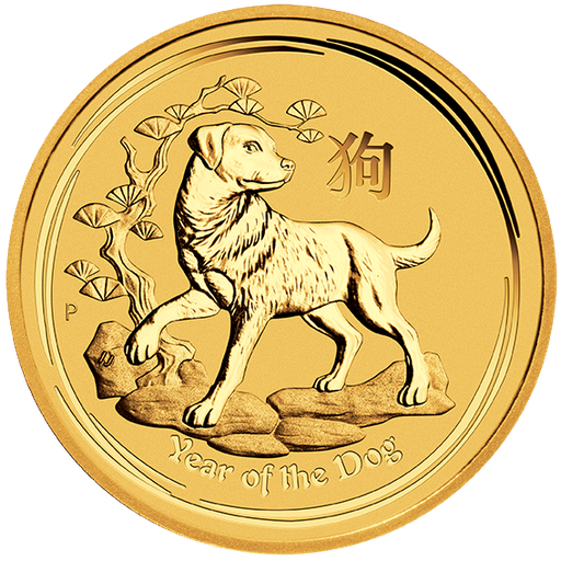 [101206] Lunar II Hund 2oz Gold Coin 2018