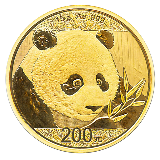 [10652] China Panda 15g Gold Coin 2018