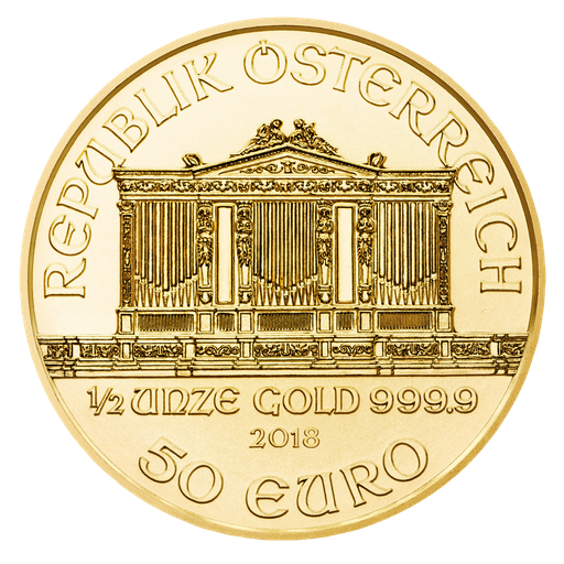 [10252] Vienna Philharmonic 1/2oz Gold Coin 2018