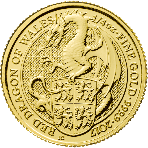 [109246] Queen's Beasts Dragon 1/4oz Gold Coin 2017