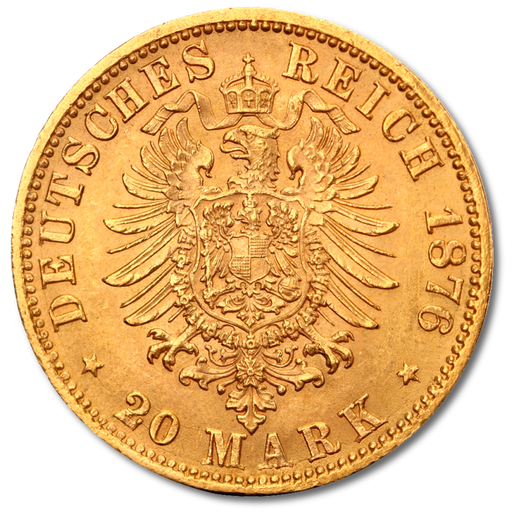 [10808] 20 Mark King Albert I. Gold Coin | Saxony | 1884-1895