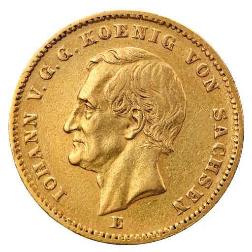 [108218] 20 Mark King Johann Gold Coin | Saxony | 1872-1873