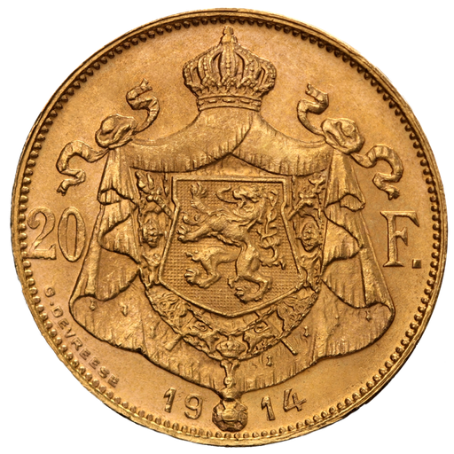 [10302] 20 Francs Albert I Gold Coin | 1909-1934 | Belgium
