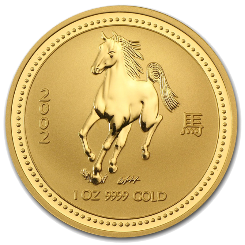 Lunar I Horse 1oz Gold Coin 2002 CelticGold.eu