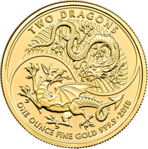 [109260] Two Dragons 1oz Gold Coin 2018