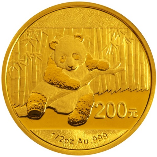 [10622] China Panda 1/2oz Gold Coin 2014