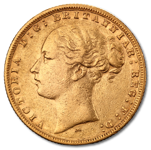[10929] Sovereign Victoria Young Head Gold Coin | 1838-1887